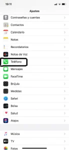 ajustes telefono ios