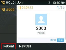 dividir conferencia 3 vias grandstream